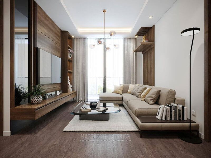 Thiết kế nội thất chung cư đơn giản, bố trí khoa học Thiết kế phòng khách chung cư hiện đại