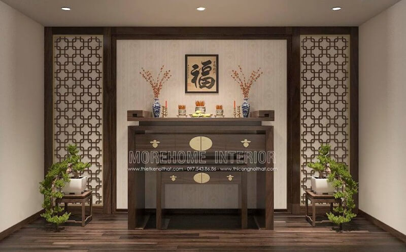 Trang trí nội thất phòng thờ đẹp, sang trọng tại Gamuda. Thiết kế phòng thờ biệt thự