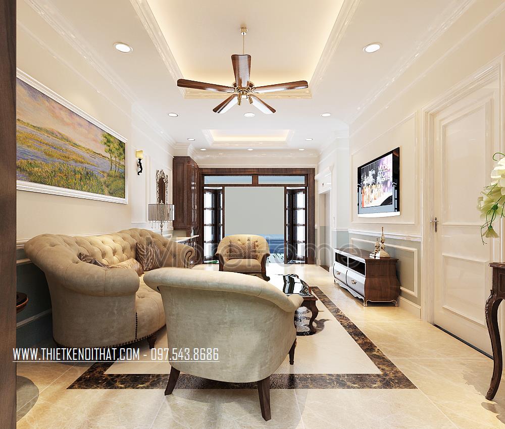 Thi công nội thất tân cổ điển vinhomes cao cấp